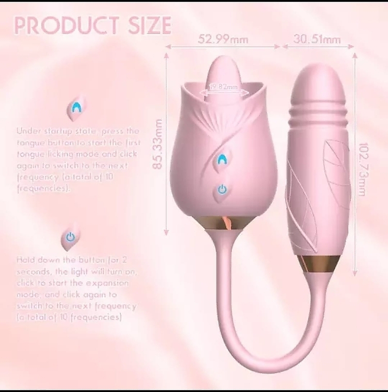 Telescopic Tongue Rose Vibrator - Image 4