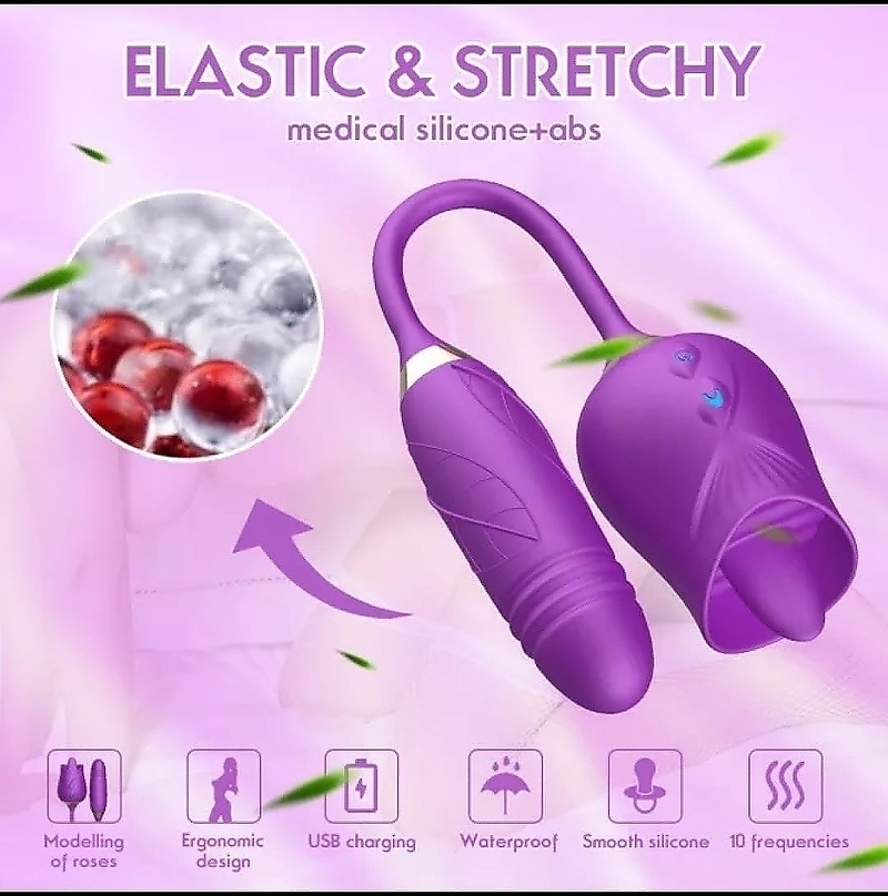 Telescopic Tongue Rose Vibrator - Image 3