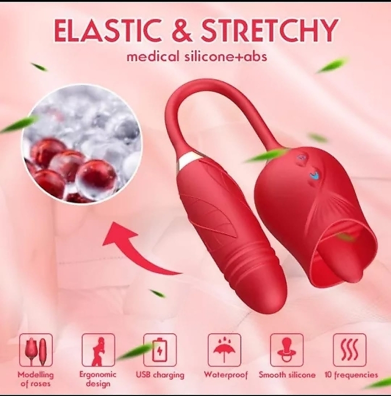 Telescopic Tongue Rose Vibrator - Image 2