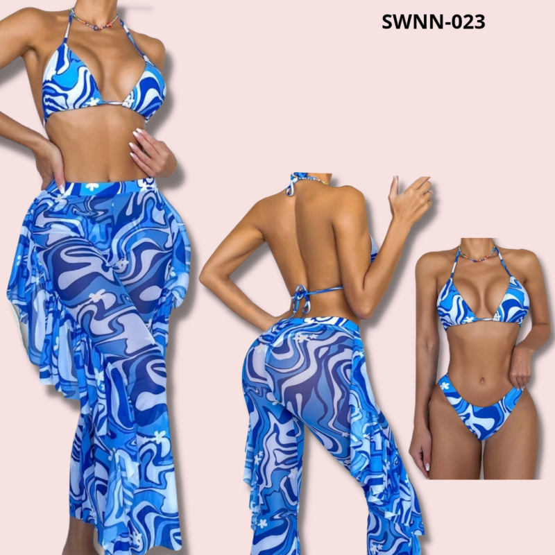 Bikinx 3pcs Allover Print Bikini Swimsuit - 023