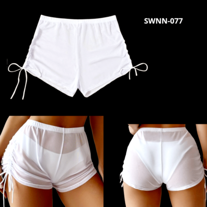 Mesh Drawstring Cover Up Shorts  - 077