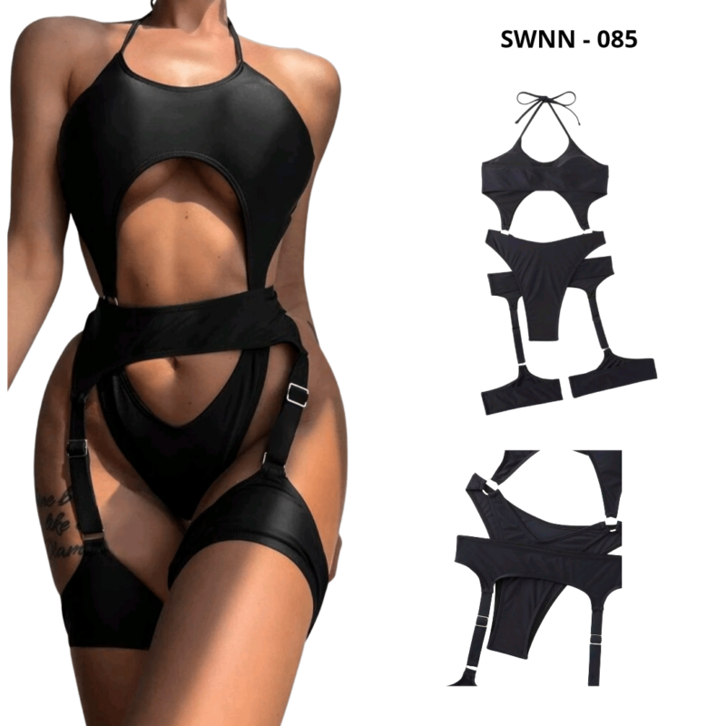 2 Piece Cut Out Halter Swimsuit - 085