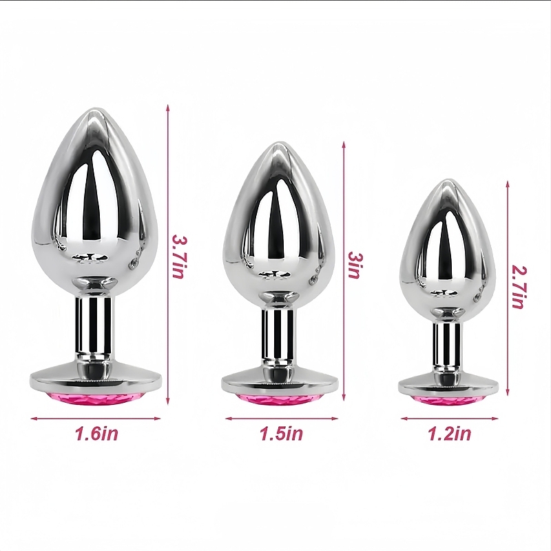 Metal Jewelry 3 Piece Anal Plug Set - Image 2