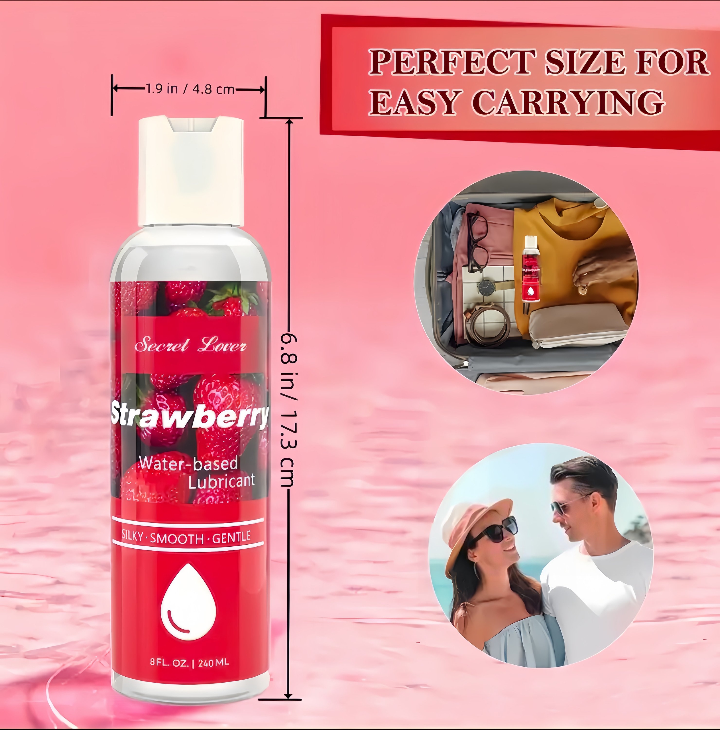 Secret 8oz Strawberry Lubricant - Vaginal & Anal - Image 7