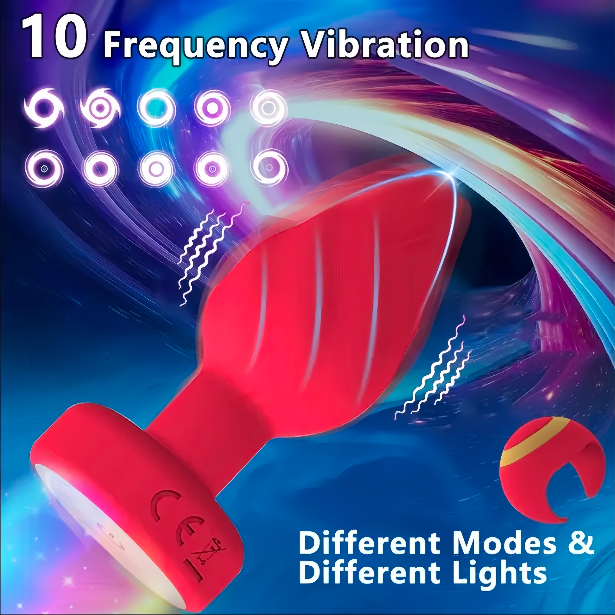 Red Orbit Vibrating Remote Ring Controlled Anal Plug - Image 5