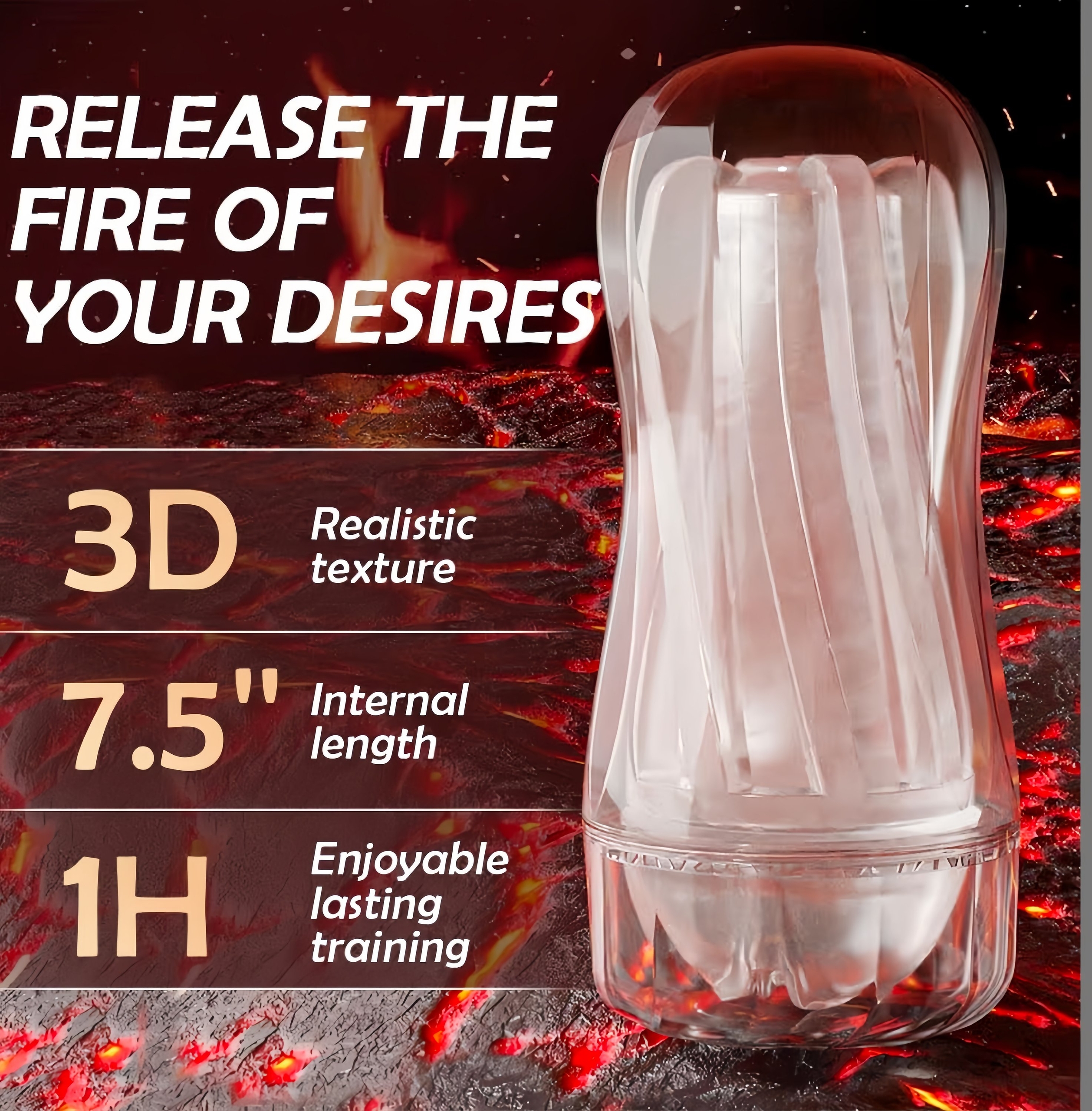 Ice Prism Clear Male Pleasure Masturbator - Image 3