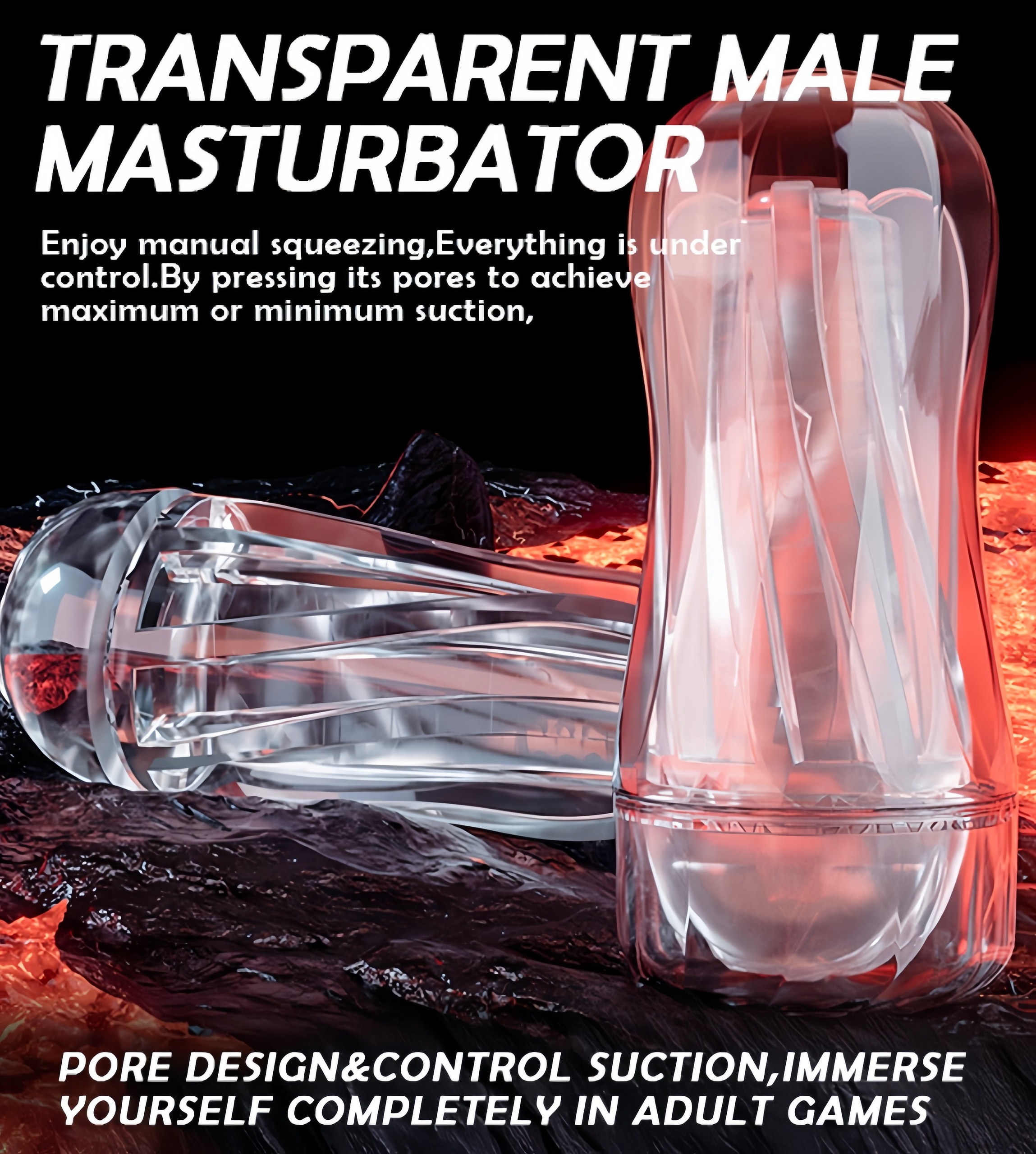 Ice Prism Clear Male Pleasure Masturbator - Image 7