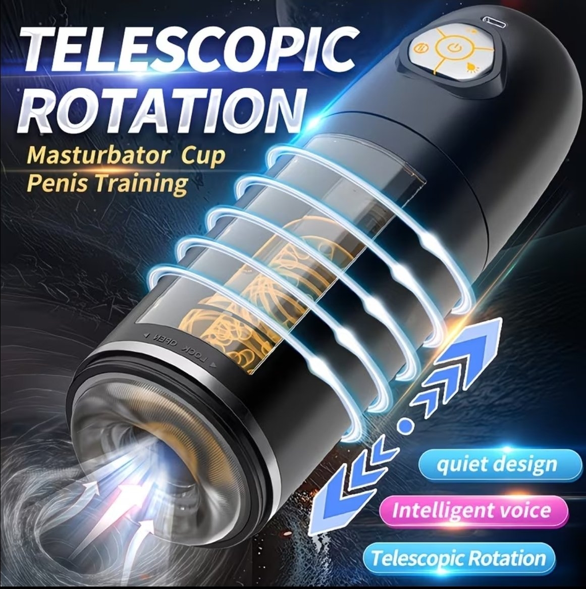 The Pleasure Pod Telescopic Male Masturbator